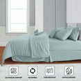 thumbnail image 5 of Lux Decor Collection Queen Seersucker Bedding Comforter Set – All-Season 10 Piece Bed in a Bag Includes Comforter, Sheets, Pillow Shams, Bed Skirt & Decorative Pillows for Ultimate Comfort, Aqua Blue, 5 of 7
