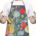 thumbnail image 2 of Pioneer Flower Floral Print Pattern Apron-Garden Aprons for Women with Pockets-Cotton Linen Waterproof Kitchen Cooking Gardening Aprons Adjustable for Kitchen,Cooking,BBQ and Salon 33x27 Inch, 2 of 7