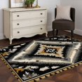 thumbnail image 3 of 3'x5' Area Rugs, Boho Grey Black Indoor Outdoor Area Rug for Living Room Bedroom, Geometric Ethnic Southwestern Vintage Washable Bathroom Rugs Kitchen Floor Carpet Mats Home Decor Aesthetic, 3 of 8