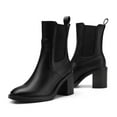 thumbnail image 3 of DREAM PAIRS Women's Pointed Toe Chelsea Ankle Booties with Chunky Heel, 3 of 5