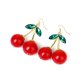 thumbnail image 4 of Pendientes de Agua Dulce Jinwen Arete Colgantes Cherry Hinestone Drop Jewelry Nuevo, 4 of 6