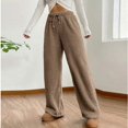 thumbnail image 4 of Warm Fleece Sleep Pants Women's Comfortable Winter Loungewear Wide Leg Elastic Waist Soft Home Casual Wear Holiday Comfo, 4 of 9