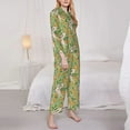 thumbnail image 3 of Honeii Snake And Floral print Women's Pajama Sets Long Sleeve Button Down Sleepwear Nightwear Soft Pjs Lounge Sets-XX-Large, 3 of 7