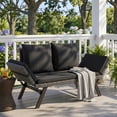 thumbnail image 2 of Devoko Patio Wicker Daybed with Adjustable Armrest, Outdoor Foldable PE Rattan Sofa Bed for All-Weather Use,Black, 2 of 7
