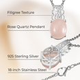 thumbnail image 4 of Rose Quartz Pendant Necklace for Women 925 Sterling Silver Pink Jewelry 18" Birthday Gifts for Women, 4 of 7