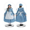 thumbnail image 4 of Mercatoo Prairie Dresses for Girls Long Sleeves 𝗩intage 𝗖ountryside Outfit Dress with Apron and Bonnet 3 Pieces Set, 4 of 5