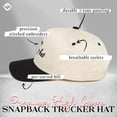 thumbnail image 3 of Funky Junque Two Tone Vintage Canvas Snapback Hats Men Women Trendy Embroidered Trucker Baseball Cap Funny Adjustable, 3 of 8