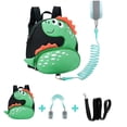 thumbnail image 1 of Correa de arnés 3 en 1 para niños pequeños + eslabón de muñeca antipérdida para bebés, correa de arnés de seguridad para niños de dinosaurio lindo, correa de asistente de muñequera para niños par, 1 of 5