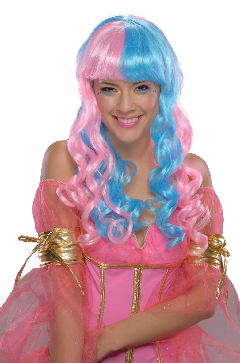 Candy Fairy Costume Wig Adult Pink & Blue One Size
