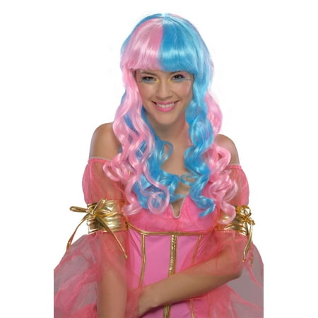 Candy Fairy Costume Wig Adult: Pink & Blue One Size