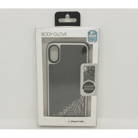 New OEM Body Glove Illusive Glitter Silver Lace Case For iPhone X & iPhone XS