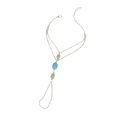 thumbnail image 1 of Vintage Brazalete de Cadena de Mano con de Cadena con Azul, 1 of 8