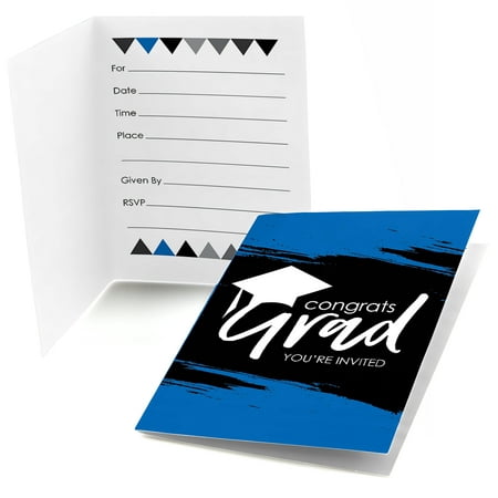 Blue Grad - Best is Yet to Come - Fill In Royal Blue Graduation Party Invitations (8 (Best Program To Make Invitations On Mac)