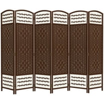 HOMCOM 6 Panel Room Divider, Folding Screen, 5.6', Brown