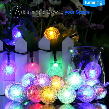 Annt Solar Outdoor String Lights 20ft 30 Led Multi Color Crystal Annt Solar Outdoor String Lights 20ft 30 Led Multi Color Crystal Ball Powered Globe Fairy