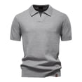 thumbnail image 1 of pstuiky Camisa de manga corta para hombre, Suéter informal de manga corta con cuello vuelto, cómodo y liso para hombre camisas casuales para hombre s, 1 of 4