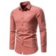 thumbnail image 1 of Camisa Formal Ajustada Informal Retro de Color Sólido Con Botones A La Moda de Manga Larga Para Hombre Odeerbi ODB-6, 1 of 3