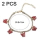 thumbnail image 2 of Pulsera de tobillera de mariposa de cadena de pedrería, tobillera de mariposa de cristal, tobillera de cadena de pie, joyería de tobillera de pedrería, 2 of 6