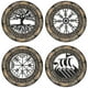 thumbnail image 2 of 4 piezas de decoración de pared de madera vikinga, adornos vikingos nórdicos, decoraciones vikingas de madera para el hogar, 2 of 3