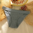 thumbnail image 6 of opvise Low-rise Elastic Waistband Seamless Female Briefs Soft Solid Color Ribbed Cotton Panties Green L, 6 of 8