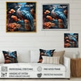 thumbnail image 4 of Designart "Aquatic Blue Heron" Animals Bird Floater Framed Canvas Wall Art, 4 of 5