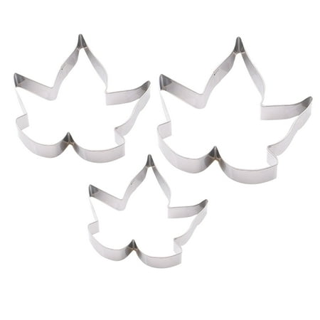 

3pcs Maple Leaf Stainless Steel Fondant Cookie Cutter Set Fruit Cake Molds Biscuit Baking Tools