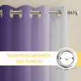thumbnail image 6 of Purple Grey Ombre Kitchen Curtains Window Panels, Farmhouse Gradient Minimalist Insulated Window Treatment Curtain, Grommet Curtains for Bedroom/Living Room/Bathroom, 2 Piece 27.5"Wx39"L, 6 of 8