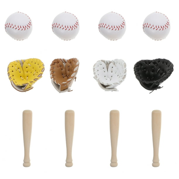 BRIGHTFUFU 4 juegos de llaveros realistas de traje de béisbol, juego de béisbol, colgantes para llaves, adornos para llaves