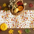 thumbnail image 4 of Table Runner Dresser Scarves 36 Inch Long,Thanksgiving Fall Maple Leaf Pumpkin Linen Dining Table Runners Autumn Plant Wood Board Tabletop Scarf for Wedding Holiday Party Kitchen, 4 of 9