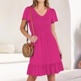 thumbnail image 3 of WILLBEST Vestidos Largos Casuales Para Mujer Vestido Casual De Verano A La Moda De Color Sólido Con Bolsillo Y Cuello En V, 3 of 3