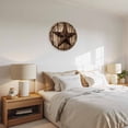 thumbnail image 6 of Silent Wall Clocks Battery Operated, Vintage Western Stars Round Decorative Wall Clock for Living Room Bedroom Kitchen Bathroom Classroom Decor, 10 Inch Brown Farmhouse Wood Texture, 6 of 8