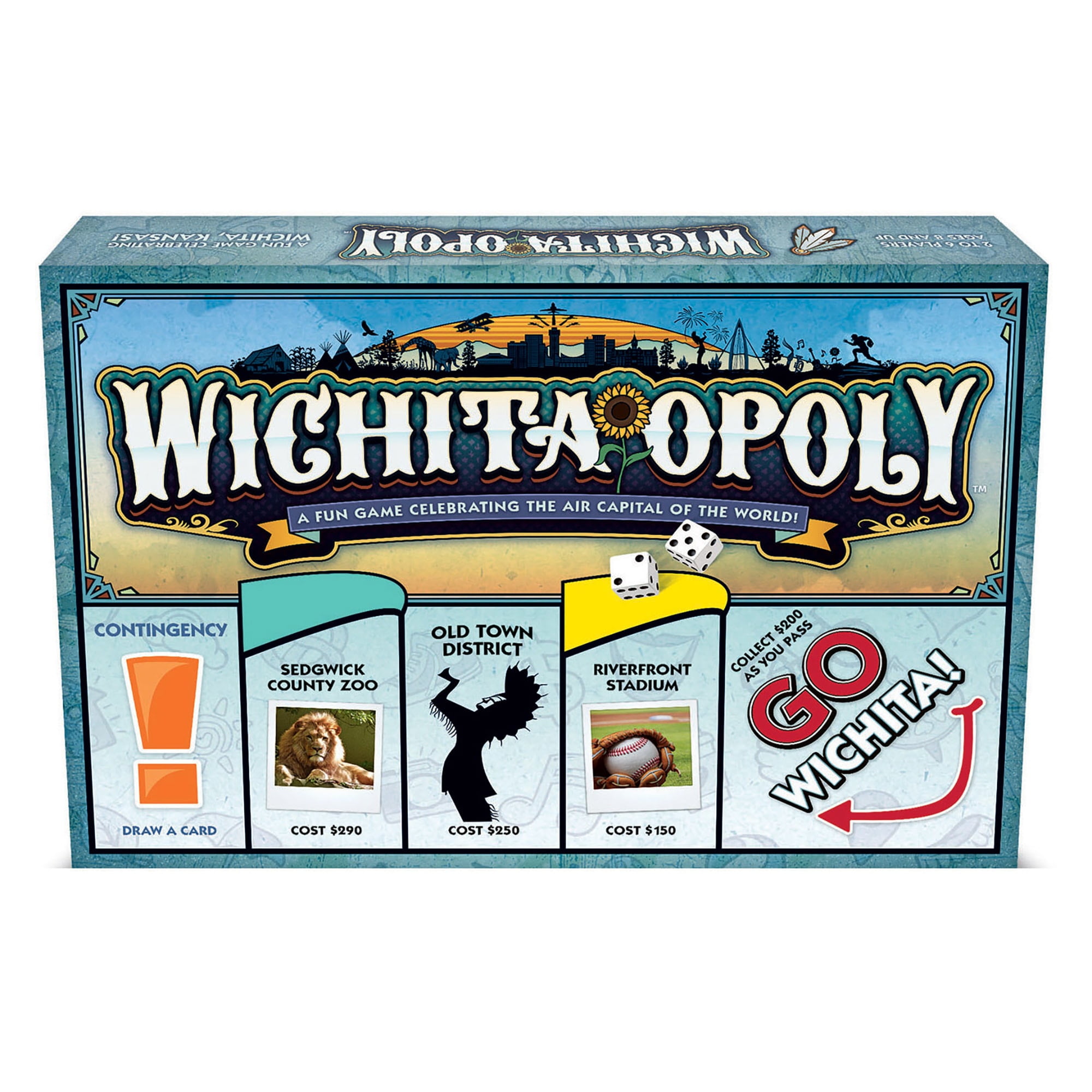 Late For The Sky: Wichita-Opoly - City Themed Family Board Game, Opoly-Style Game Night, Traditional Play Or 1 Hr Version, Ages 8+, 2-6 Players