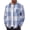 Blue White Plaid, variant on COOFANDY Mens Long Sleeve Flannel Shirt Cotton Collared Button Up Shirts Casual Plaid Shirt