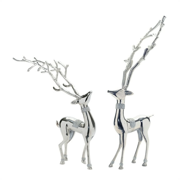 Melrose Metal Deer Statue Set of 2