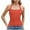 Orange, variant on Women's Halter Top Deep Crew Neck Low Cut Racerback Basic Tank Top for Women Workout Cotton Ribbed Knit Fitted Sleeveless Cami Shirt