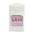 thumbnail image 1 of Jumpingount 1 Juego de prensa de punta francesa en las uñas Gradient Extra Long Fashion Full Cover Ballerina Salon Kit de manicura para Arte de uñas tipo 3, gelatina 24 piezas Pegamento 2g, 1 of 6