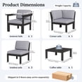 thumbnail image 4 of Stoog Patio Furniture Set, 6 Pcs Modular Outdoor Sofa Sets with Cushions, Outdoor Sectional Patio Conversation Set with Coffee Table for Backyard, Poolside, Black, 4 of 8