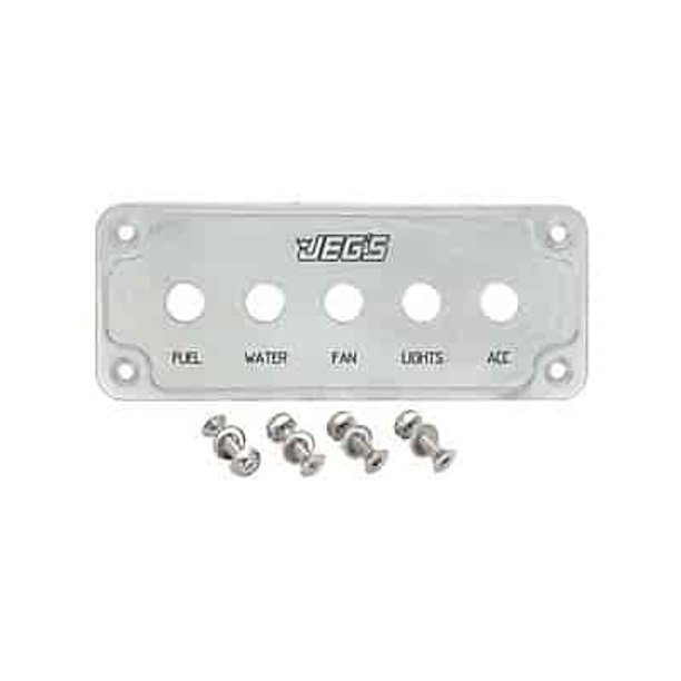 JEGS 11005 5Toggle Switch Panel With Engraved Switch Labels and Epoxy