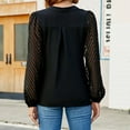 thumbnail image 3 of Women's V Neck Lace Chiffon Blouse - Solid Color, Elegant, Lightweight, Casual/Formal, 3 of 4