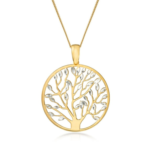 Ross-Simons Italian 18kt Gold Over Sterling Cut-Out Tree Of Life Pendant Necklace, Women's, Adult