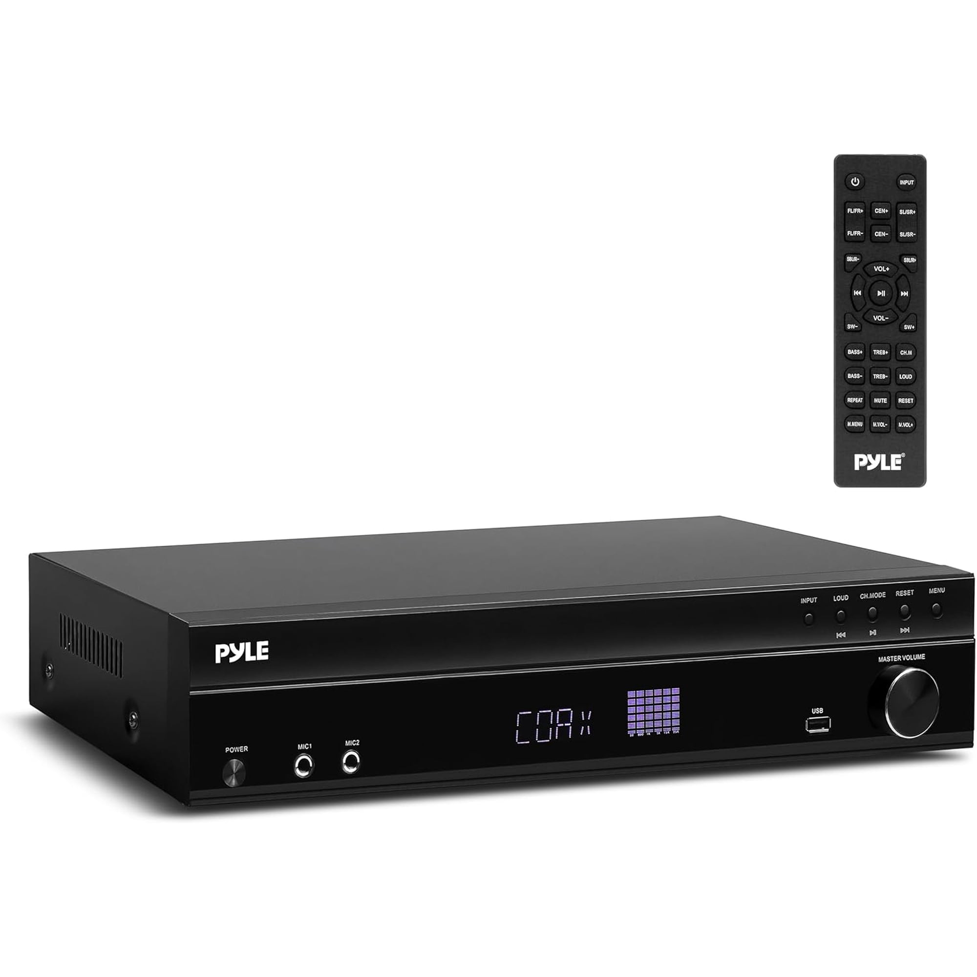Pyle 5.2 Channel Bluetooth Home Theater Amplifier, 240 watts Peak Power, Microphone Input with Echo for Karaoke, ARC Hi-Def Input, SD/MMC USB-A Input with MP3 Player, FM Radio - PT875BT