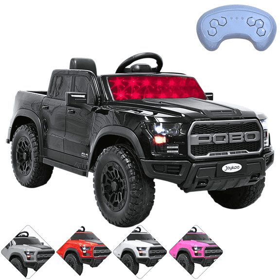 Camioneta Eléctrica Montable para Niños 12V Control Remoto Bluetooth Luces Sonidos Apta desde 3 Años - Negro