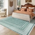 thumbnail image 5 of Nanan 9'x12' Modern Bordered Area Rug Geometric Carpet, Washable Stain-Resistant Non-Slip Rug for Living Room Bedroom Home Office, Green, 5 of 10