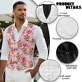 thumbnail image 6 of Yuyamidu Gingerbread Man Mens V Neck Suit Vest for Wedding Prom Tuxedo Dress with Adjustable Back Strap Pink Christmas Casual Waistcoat for Men Size L, 6 of 7