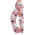 thumbnail image 2 of Zydvens Women Halloween Pajama Pants Wide Leg Lounge Wear with Pockets Soft Elastic Waist Drawstring Sleepwear Bottoms Spooky Orange Ghost Doodle Print Costume Cosplay S-3XL, 2 of 7