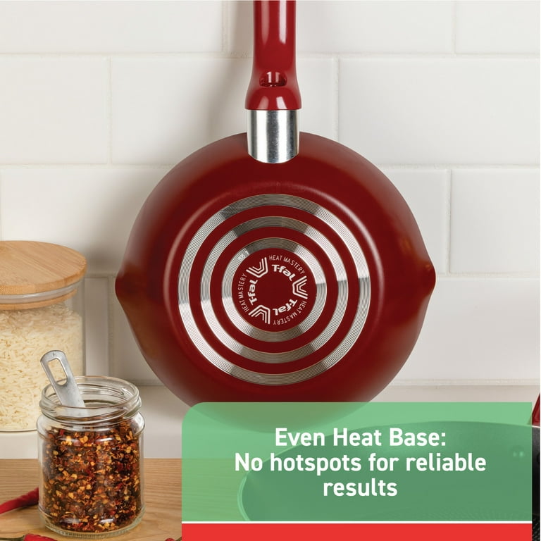 T-fal Easy Care Nonstick Cookware, 20-Piece Set, Red, with