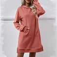thumbnail image 6 of OSFVNOXV Long Sweatshirt Dress Long Sleeve Fall Hoodies Split Trendy Nightgowns with Front Pocket Sleepwear, 6 of 6