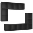 thumbnail image 6 of vidaXL TV Cabinet Set 4 Piece Chipboard Wall Mounted Furniture Multi Colors, 6 of 45