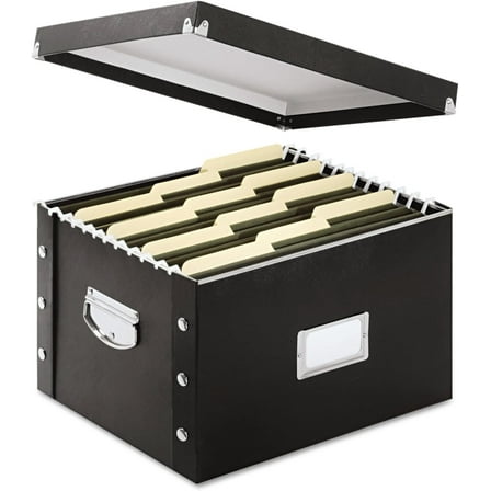 Storage Box, Letter/Legal, 16 1/4 x 9 3/4 x 13 1/4, Black