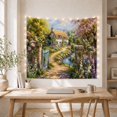 thumbnail image 5 of Pastoral Painting Quaint With Thatched Roof Stone Cottage, Mystical Fantasy for Space Lovers, Galaxy Room Decor, Valentine's Day Gift, Tapestry Wall Hanging for Bedroom and Dorm, 5 of 7